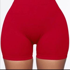 BASIC RED BIKER SHORTS!